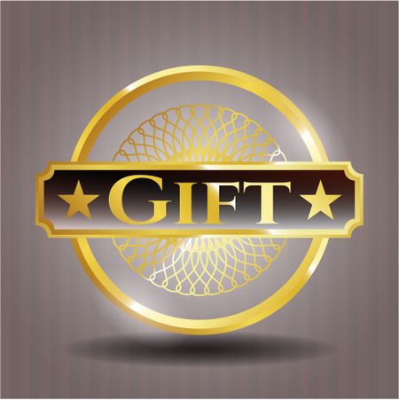 Gift gold badge or emblem
