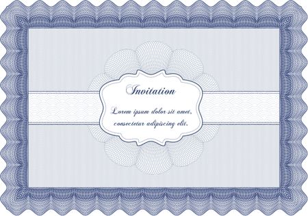 Retro invitation template. With complex linear background. Border, frame. Artistry design.