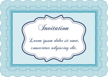 Retro invitation template. Border, frame. Beauty design. With linear background. 