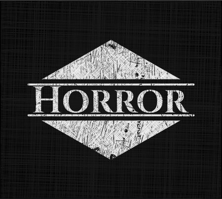 Horror chalkboard emblem on black board