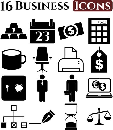 Set of 16 business icons. Quality Icons.