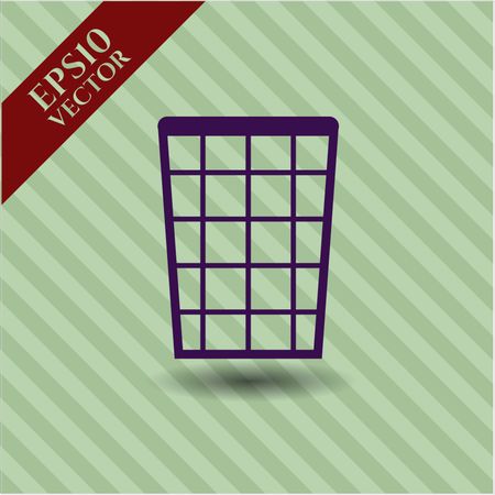 Wastepaper Basket vector icon or symbol