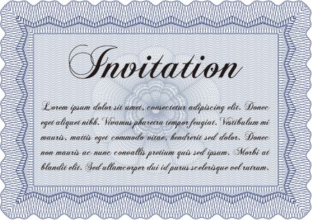 Invitation template. Easy to print. Cordial design. Detailed. 