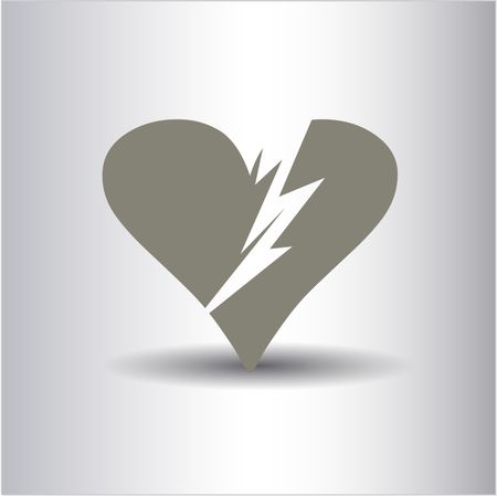 Broken heart vector icon or symbol