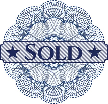 Sold written inside a money style rosette