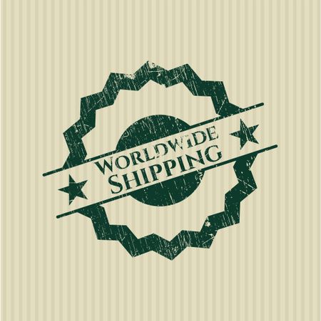 Worldwide Shipping rubber grunge texture stamp