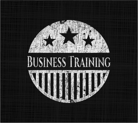 Business Training chalkboard emblem on black board