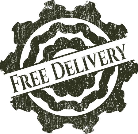 Free Delivery rubber stamp with grunge texture