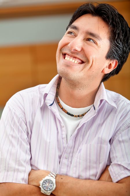 Portrait of a man looking very happy