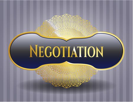 Negotiation gold badge or emblem