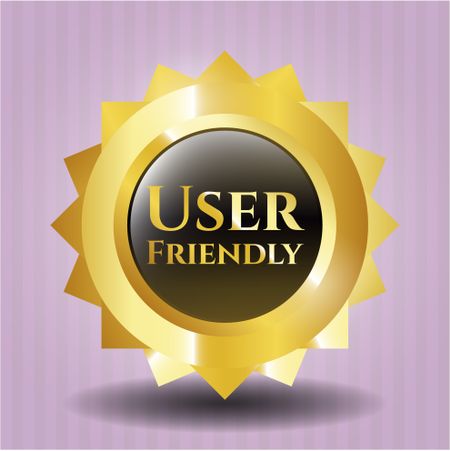 User Friendly gold shiny badge