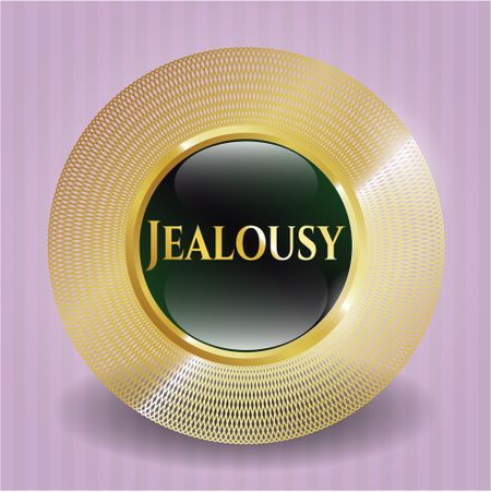 Jealousy golden badge or emblem