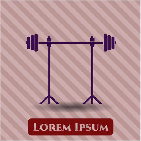 Barbell on Rack vector icon or symbol