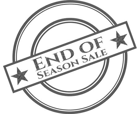 End of Season Sale emblem with pencil effect