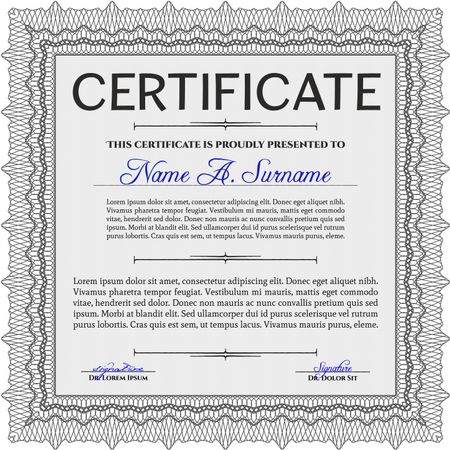 Diploma template or certificate template. With quality background. Artistry design. Vector pattern that is used in money and certificate. Grey color.