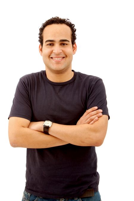 Casual man portrait isolated over a white background