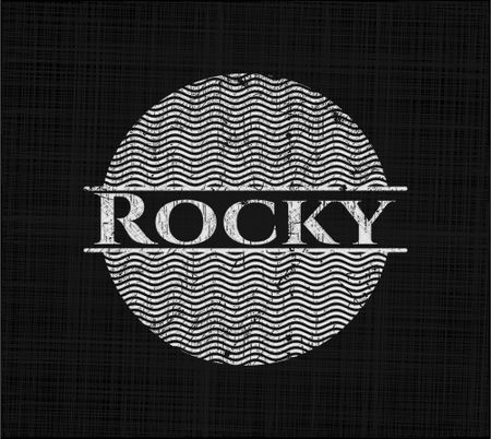 Rocky written with chalkboard texture