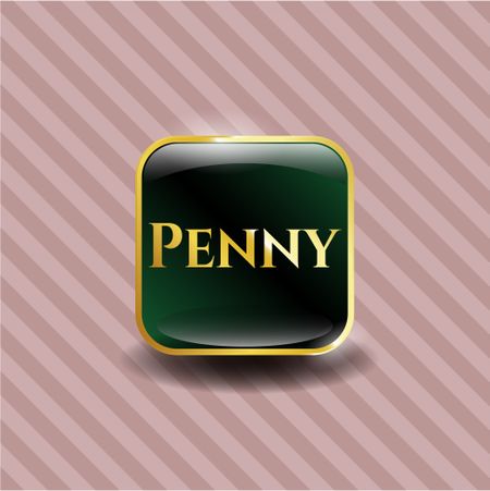 Penny golden emblem or badge
