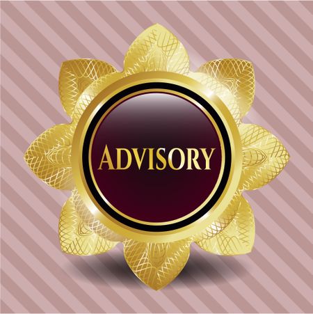 Advisory golden emblem or badge