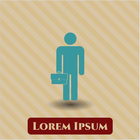 Businessman holding briefcase icon