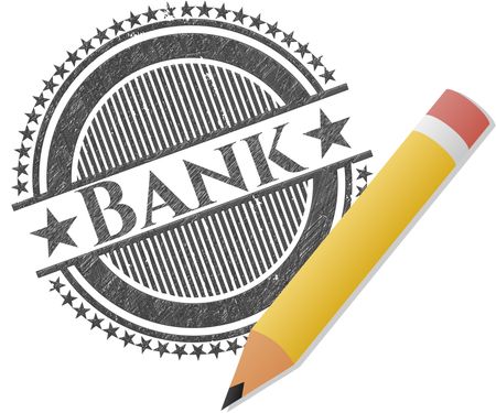 Bank emblem draw with pencil effect