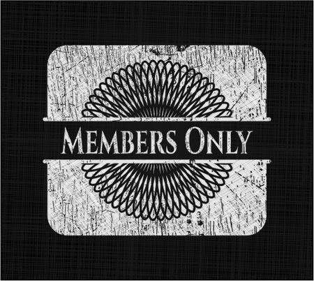 Members Only chalk emblem, retro style, chalk or chalkboard texture