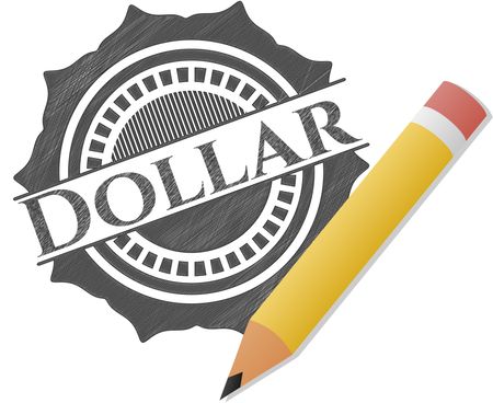 Dollar emblem draw with pencil effect