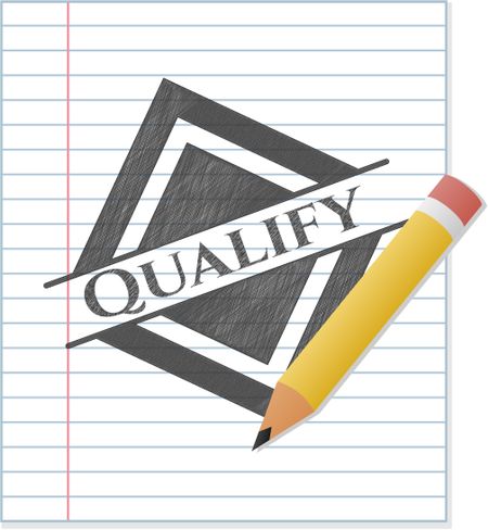 Qualify emblem draw with pencil effect