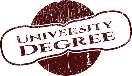 University Degree rubber grunge texture seal