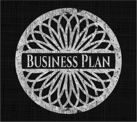 Business Plan chalkboard emblem written on a blackboard