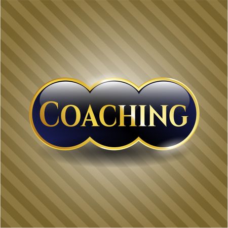 Coaching gold badge or emblem