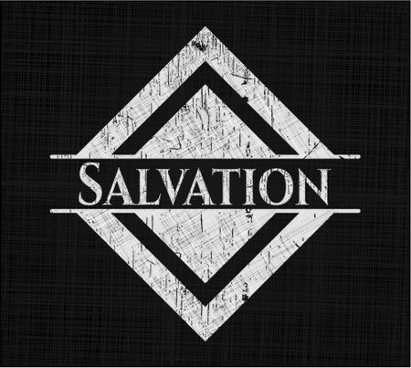 Salvation chalkboard emblem written on a blackboard