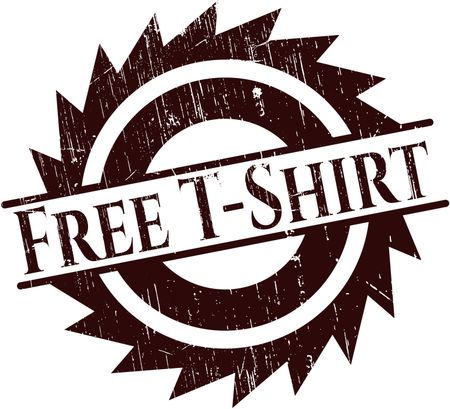 Free T-Shirt rubber seal with grunge texture