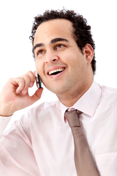 business man talking on the phone isolated