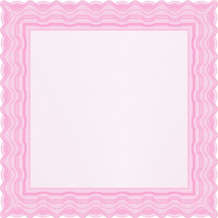 Pink Certificate or diploma template. Cordial design. Easy to print. Customizable, Easy to edit and change colors.