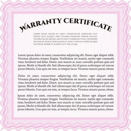 Warranty template. Excellent design. With complex background. Customizable, Easy to edit and change colors. 