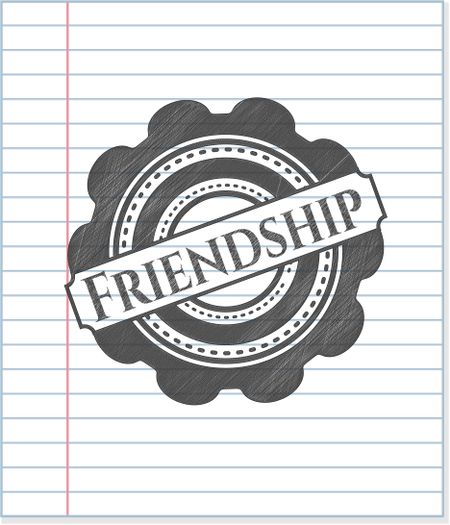 Friendship emblem draw with pencil effect