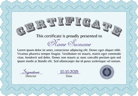 certificate template eps10 jpg of achievement diploma vector illustration design completion