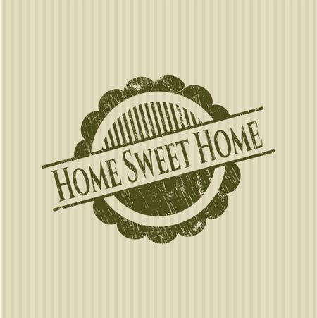 Home Sweet Home rubber stamp with grunge texture