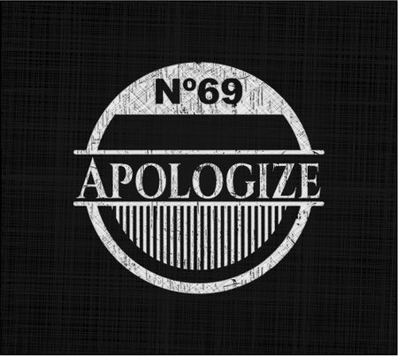 Apologize written with chalkboard texture