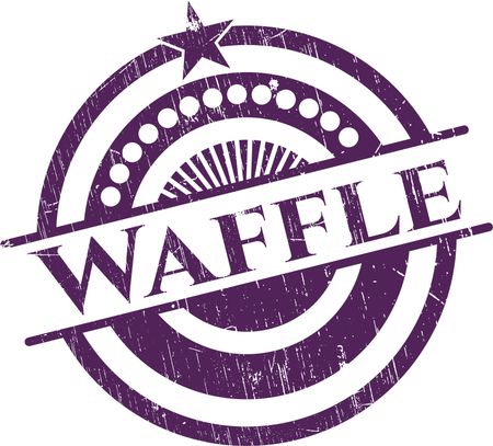 Waffle rubber stamp with grunge texture