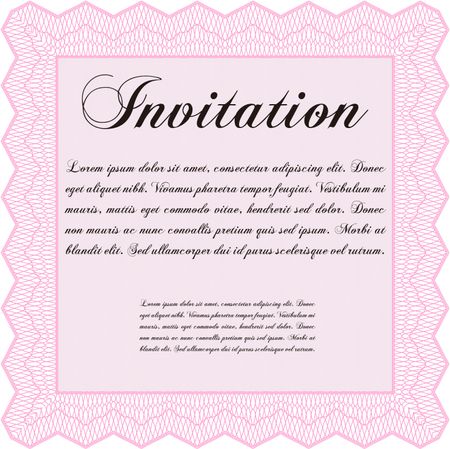 Formal invitation template. Lovely design. Complex background. Customizable, Easy to edit and change colors. 