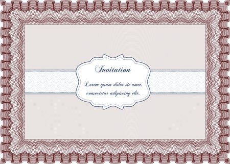 Invitation template. Cordial design. Detailed. With background. 