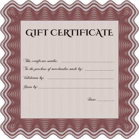 Retro Gift Certificate. Cordial design. Detailed. With background. 