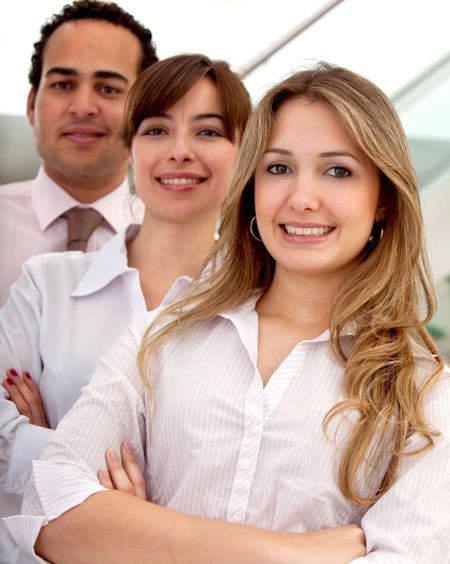 Group of business people smiling in an office
