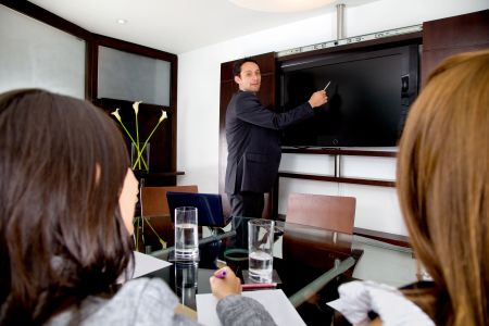 Business people at an office making a presentation