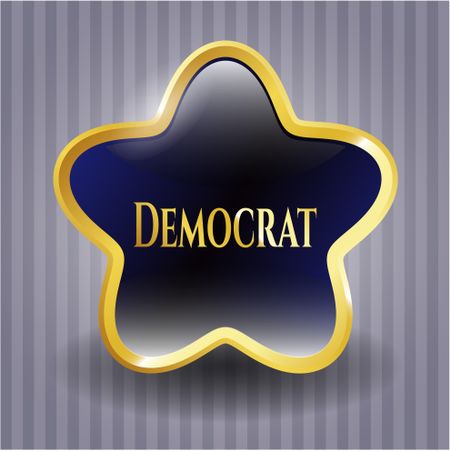 Democrat gold emblem or badge