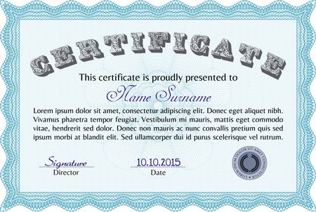 certificate template eps10 jpg of achievement diploma vector illustration design completion