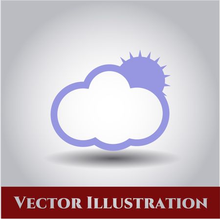 Sun Behind Cloud vector icon or symbol