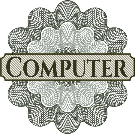 Computer written inside abstract linear rosette
